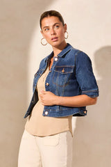 Tribal Elbow Sleeve Denim Jacket- 3 Colors