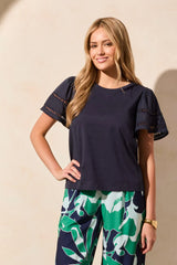 Tribal Flutter Sleeve Crew Neck- 3 Colors!