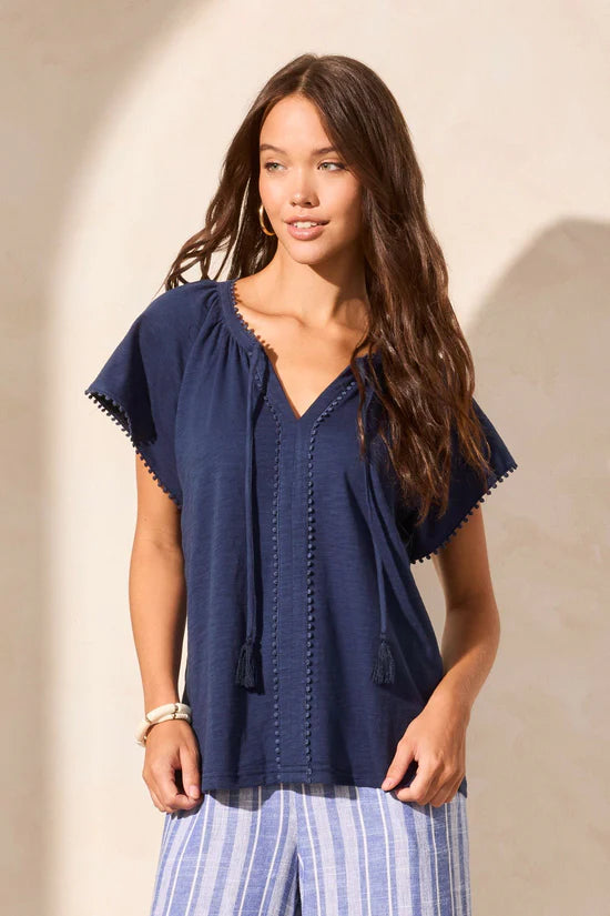 Tribal Cotton Slub Detail Tee