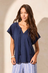 Tribal Cotton Slub Detail Tee