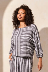 Tribal Striped Dolman Top