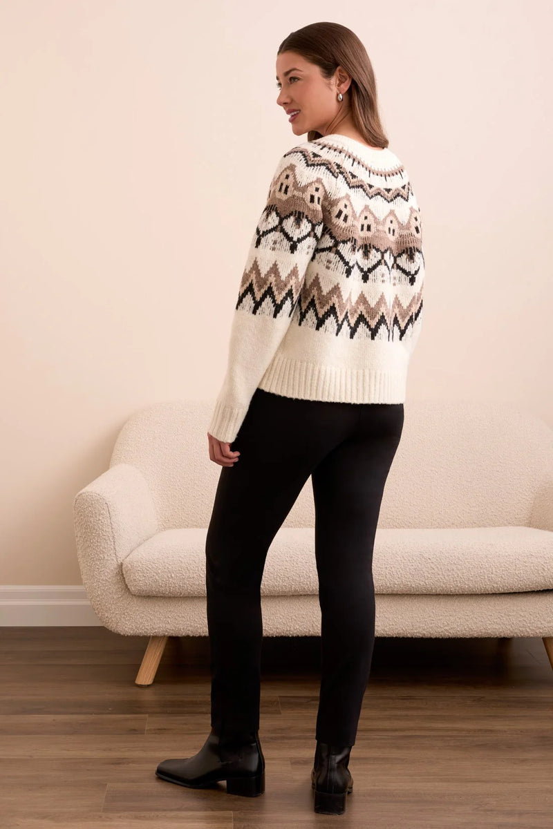 Tribal Fair Isle Button Front Cardigan