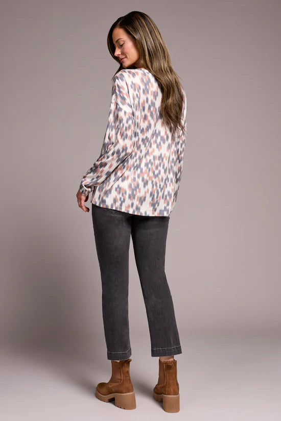 Tribal Crew Neck Combo Print Top