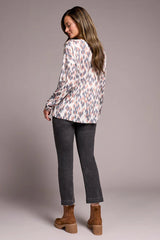 Tribal Crew Neck Combo Print Top