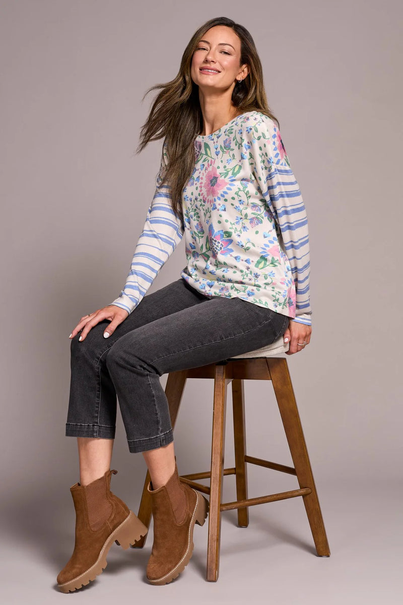 Tribal Crew Neck Combo Print Top- Multiple Prints