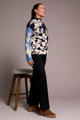 Tribal Knit Jacquard Floral Sweater