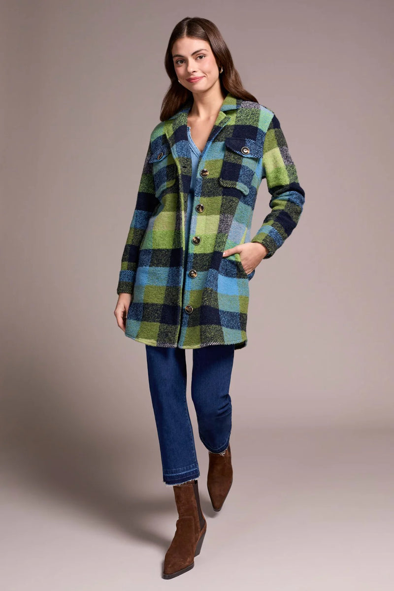 Tribal Nightfall Plaid Knit Shacket