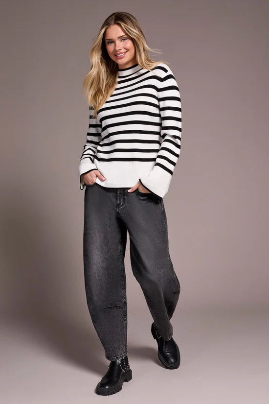 Tribal Lightweight Striped Mock- 2 Colors