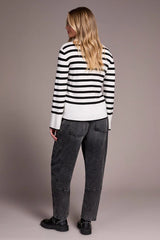 Tribal Lightweight Striped Mock- 2 Colors