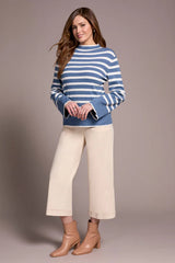 Tribal Lightweight Striped Mock- 2 Colors