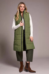 Tribal Longline Zip-Front Quilted Vest- 4 Colors!