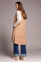 Tribal Longline Zip-Front Quilted Vest- 4 Colors!