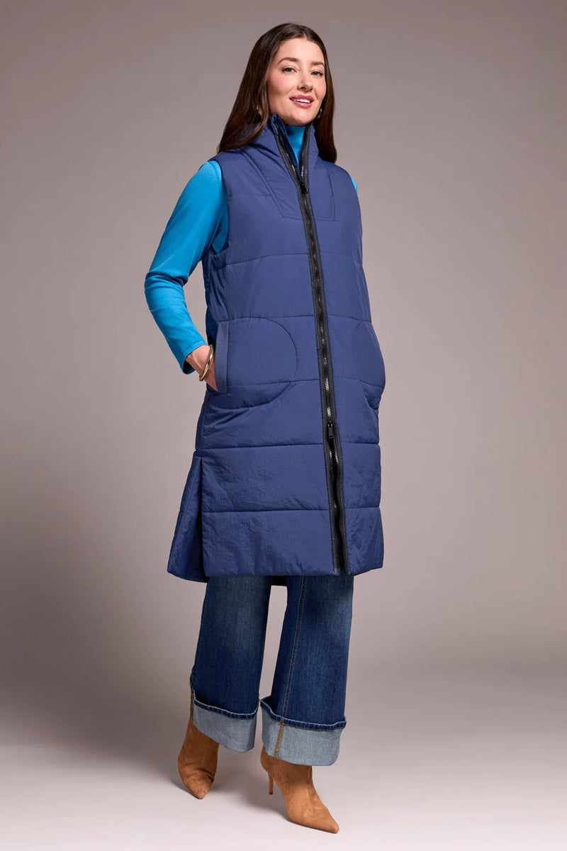 Tribal Longline Zip-Front Quilted Vest- 4 Colors!
