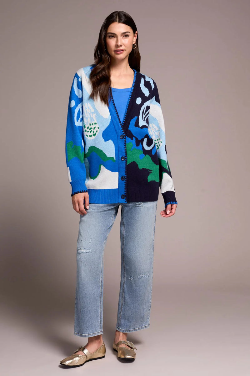 Tribal Abstract Jacquard Cardi