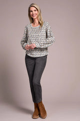Tribal Printed Long Sleeve Crew Neck Top- Multiple Prints