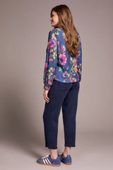 Tribal Printed Long Sleeve Crew Neck Top- Multiple Prints