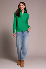 Tribal Soft Zip-Up V-Neck Sweater- 2 Colors