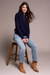 Tribal Soft Zip-Up V-Neck Sweater- 2 Colors