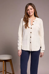 Tribal Special Wash Swater Shacket- Multiple Colors