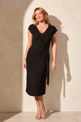 Tribal Textured Stripe Midi Dress- 2 Colors!