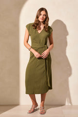 Tribal Textured Stripe Midi Dress- 2 Colors!