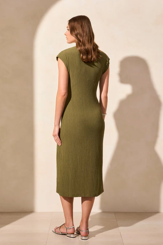 Tribal Textured Stripe Midi Dress- 2 Colors!