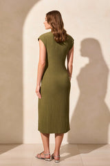 Tribal Textured Stripe Midi Dress- 2 Colors!