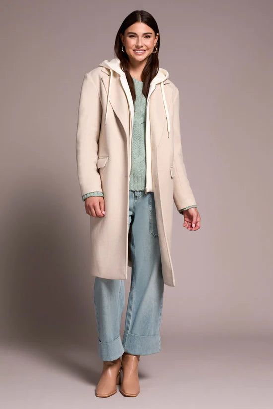 Tribal Trench Coat With Fooler Hoodie