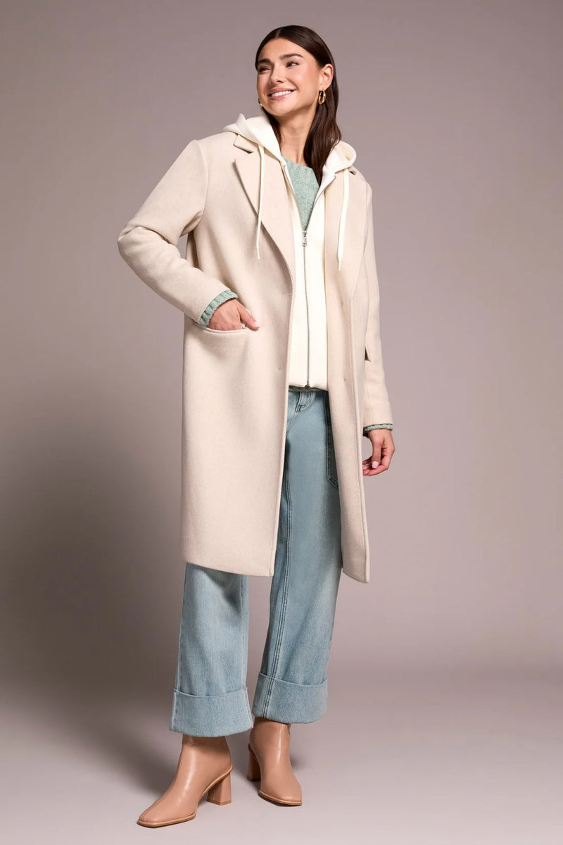 Tribal Trench Coat With Fooler Hoodie