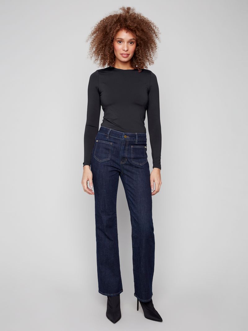Charlie B. Patch Pocket Flare Jeans
