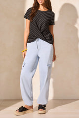 Tribal Twist Knot Textured Crew- 2 Colors