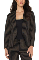 Liverpool Tucking Stripe Collarless Blazer
