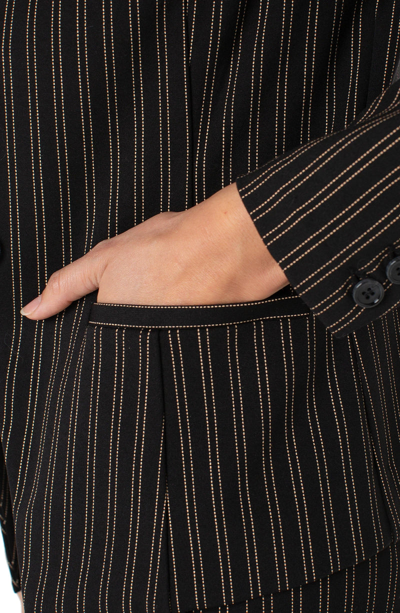 Liverpool Tucking Stripe Collarless Blazer