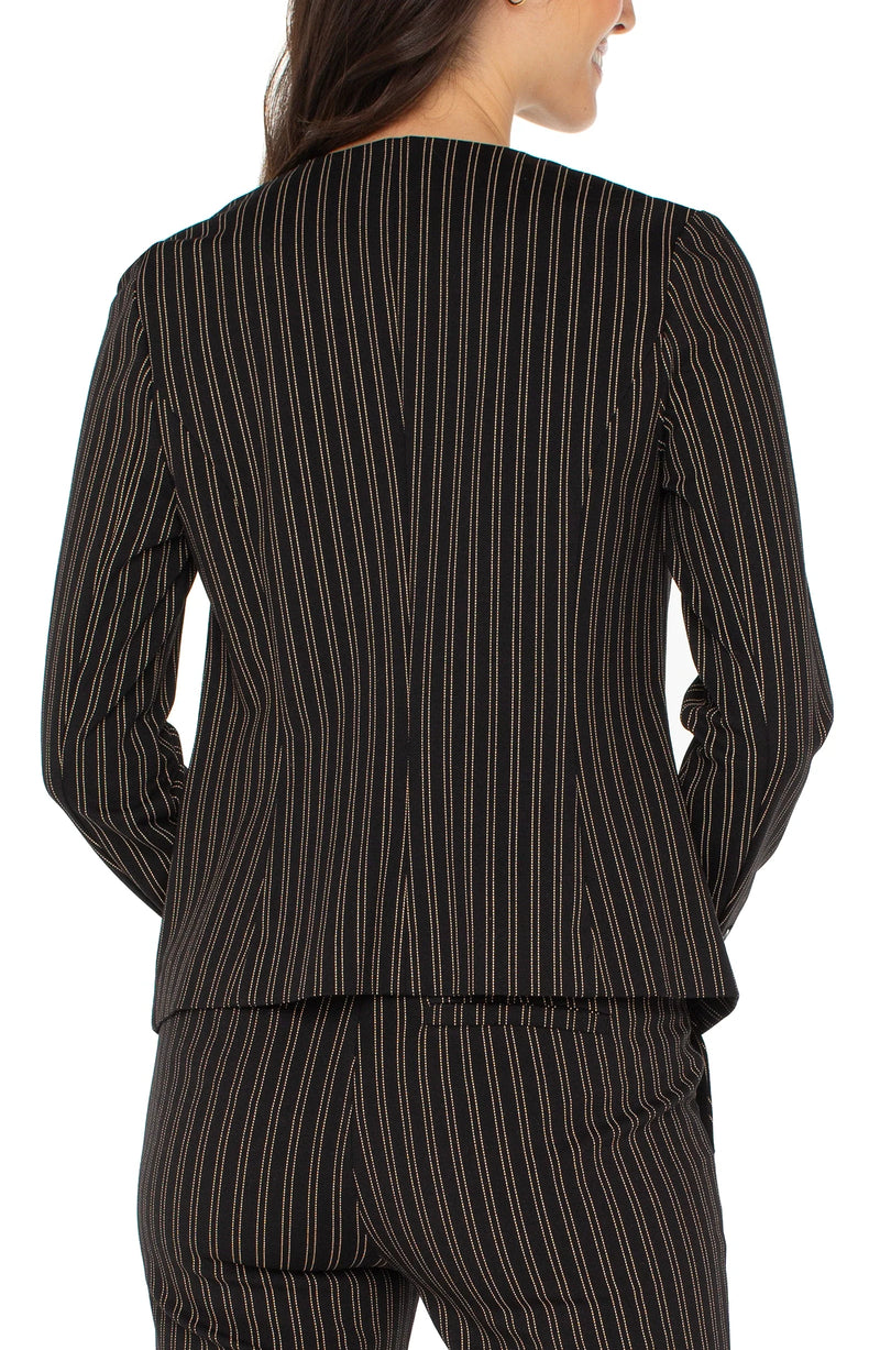Liverpool Tucking Stripe Collarless Blazer
