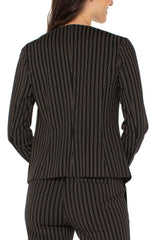 Liverpool Tucking Stripe Collarless Blazer