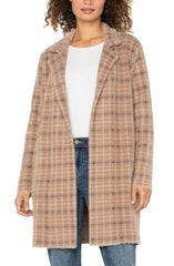 Liverpool Camel & Cream Plaid Coatigan