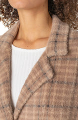 Liverpool Camel & Cream Plaid Coatigan