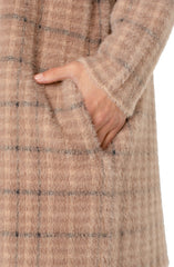 Liverpool Camel & Cream Plaid Coatigan