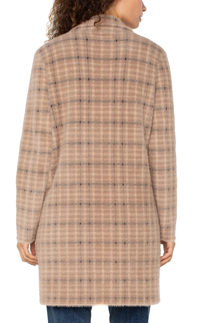 Liverpool Camel & Cream Plaid Coatigan