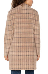 Liverpool Camel & Cream Plaid Coatigan