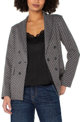 Liverpool Navy Check Faux Double Breasted Blazer