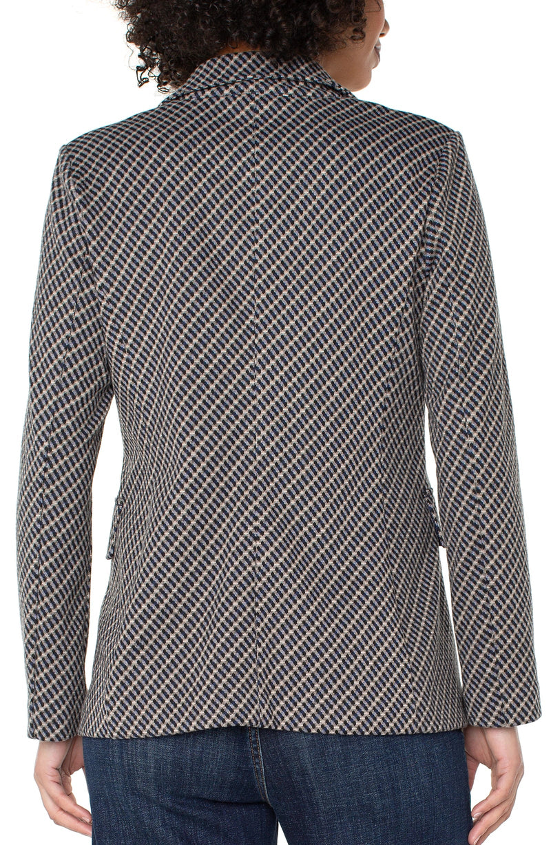 Liverpool Navy Check Faux Double Breasted Blazer