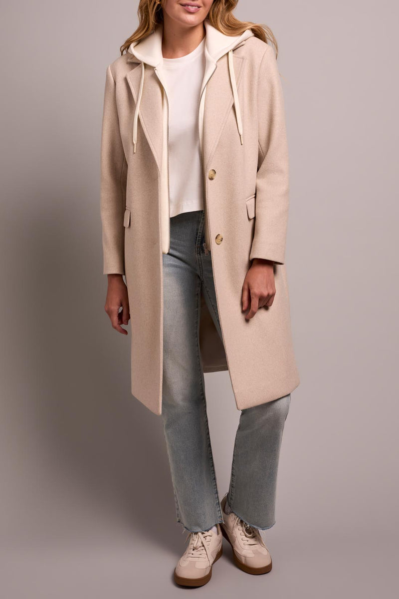 Tribal Trench Coat With Fooler Hoodie