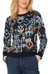 Liverpool Ikat Print Jacquard Sweater