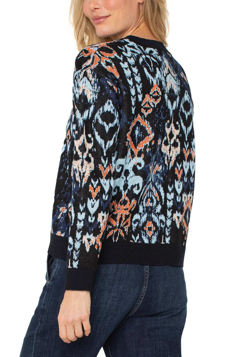 Liverpool Ikat Print Jacquard Sweater