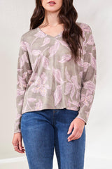 Tribal Fuzzy Soft V-Neck Top- Multiple Prints