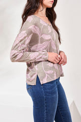 Tribal Fuzzy Soft V-Neck Top- Multiple Prints