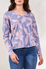 Tribal Fuzzy Soft V-Neck Top- Multiple Prints