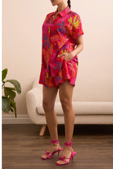 Tribal Pleated Pull-On Shorts with Pockets