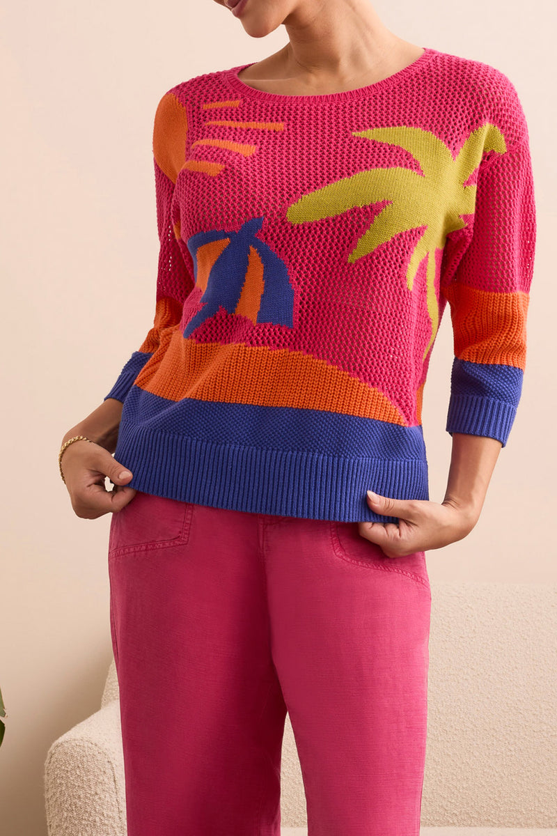 Tribla Multi-Stitch Palm Beach Sweater